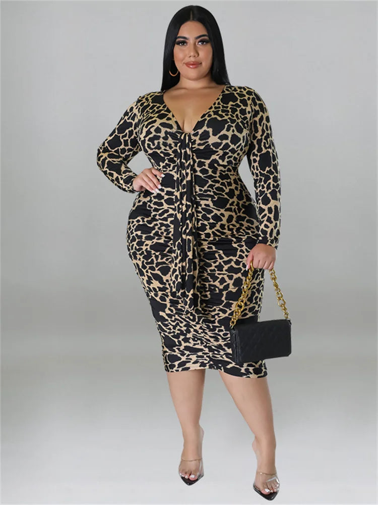 FZ Women's Plus Size Long Sleeve Maxi Dress