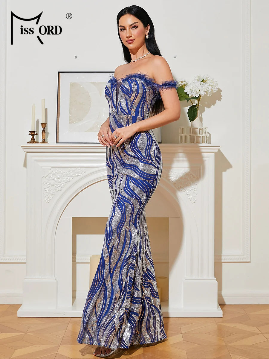 FZ Women;'s Sexy Sequin Mermaid Elegant Sophisticated Evening Dress - FZwear