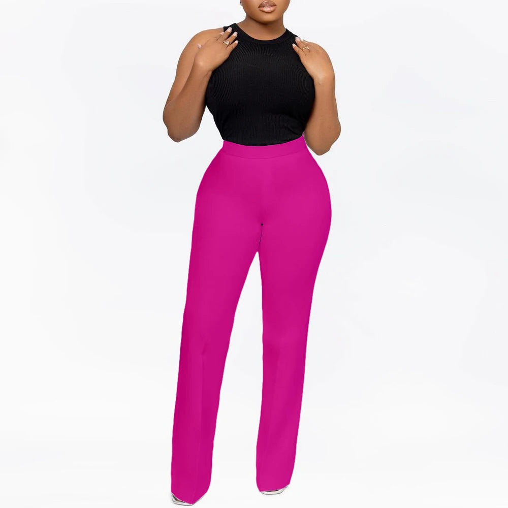 FZ Women's Wide Leg High Waisted Solid Straight Pants - FZwear