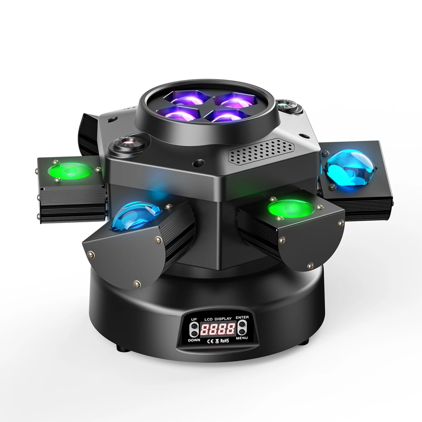 FZ 150W Moving Head 6 Arms RGBW 4IN1 LED DMX512 Stage Lighting