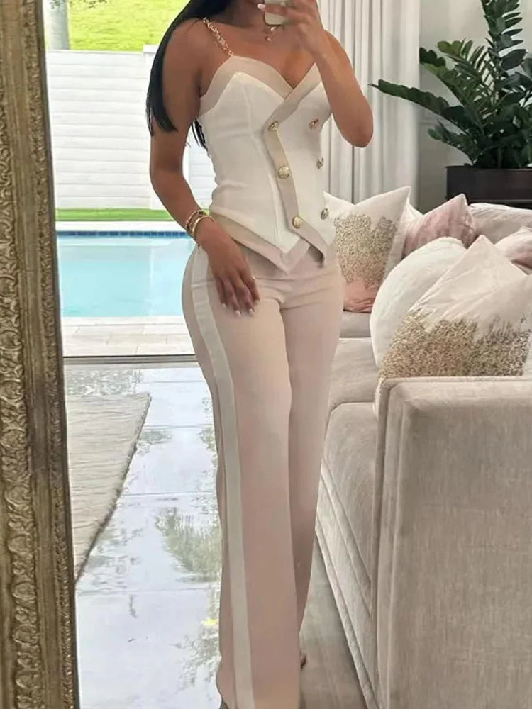 FZ Women's Elegant Print Slim Two Piece Pants Suit - FZwear