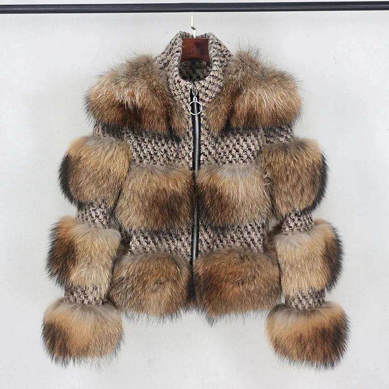 FZ Women's Raccoon Fur Outwears Winter Jacket