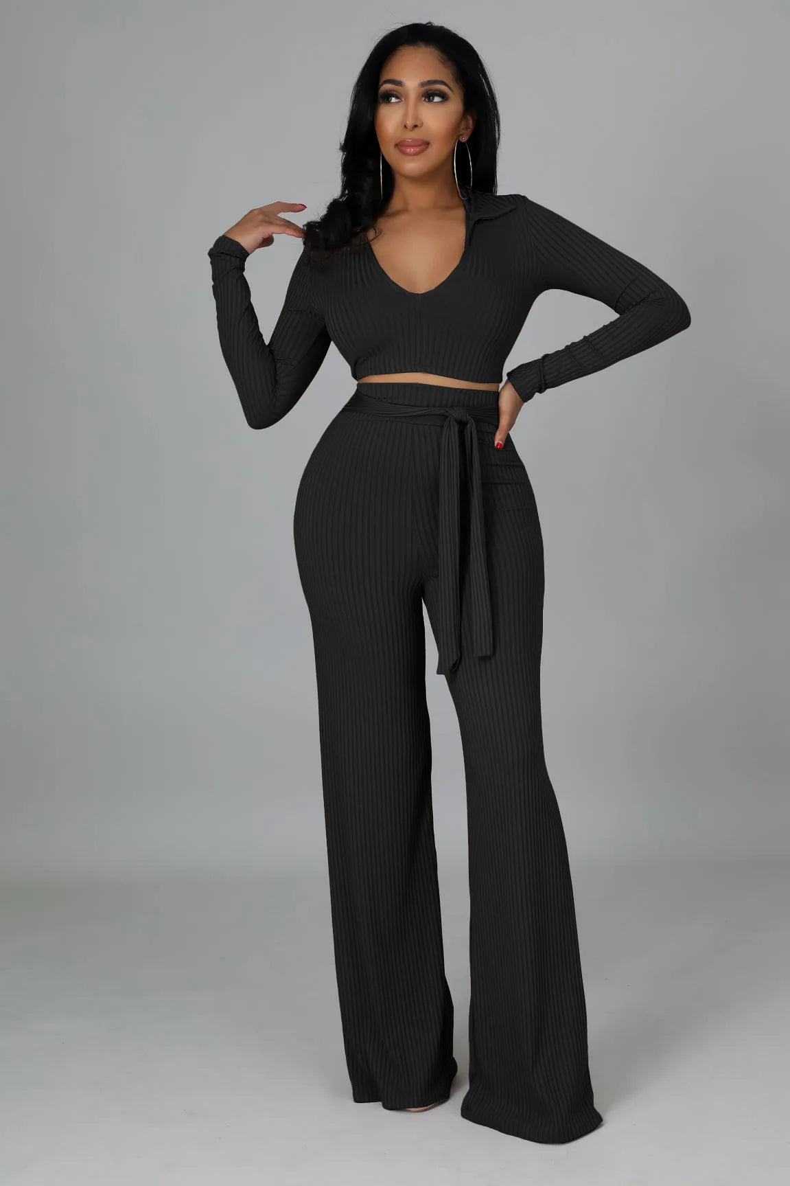 FZ Women's Knit Ribbed Sexy Sweater Pants Suit - FZwear