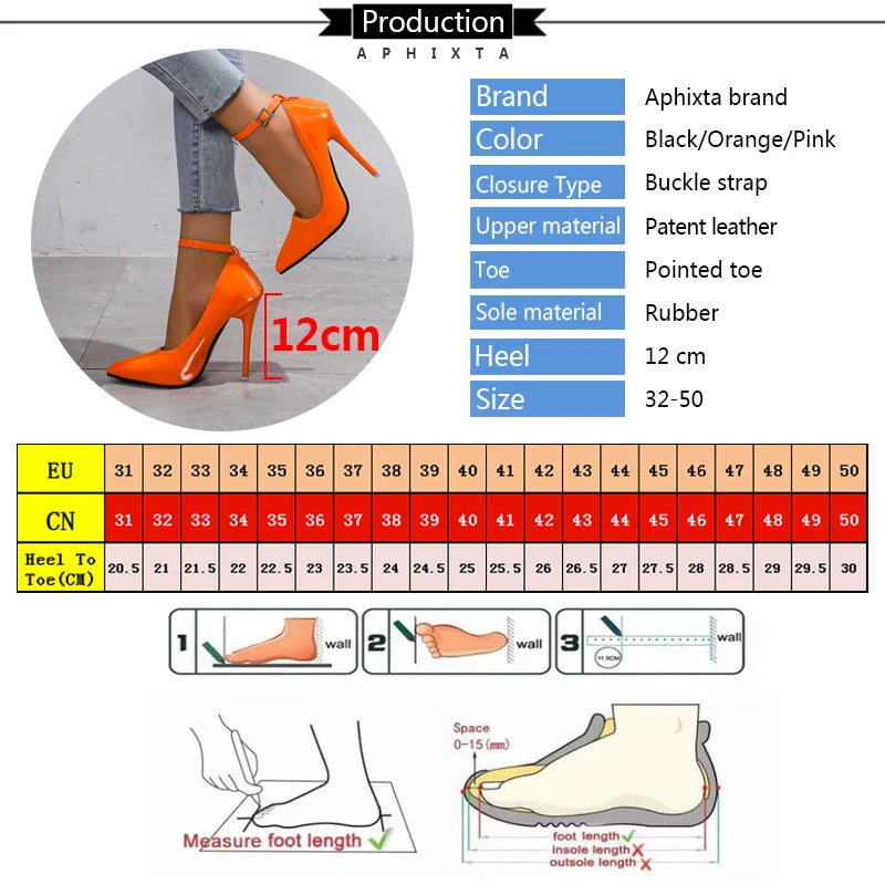 FZ Women's New Luxury Crystals Buckle Pimp Super High 12cm Stiletto Pumps Shoes - FZwear