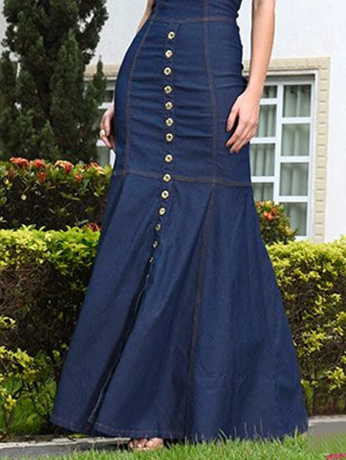 FZ Women's Plus Size Sexy Slim Stretch Maxi Denim Dress - FZwear