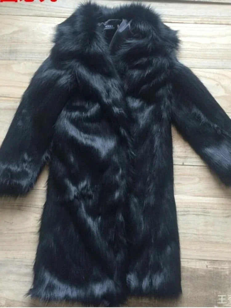 FZ Men's Faux Fur Large Lapel Jacket