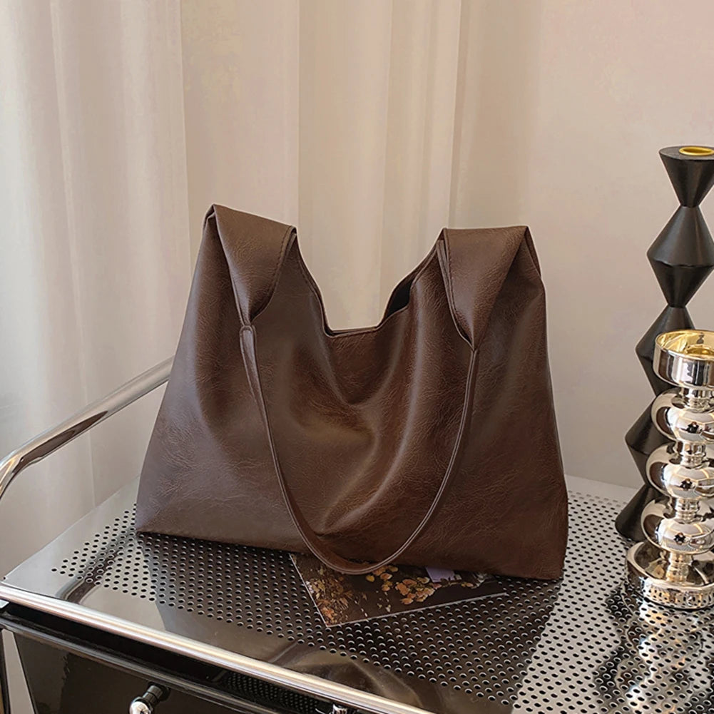 FZ PU Soft Leather Shoulder Large Capacity Tote Bag