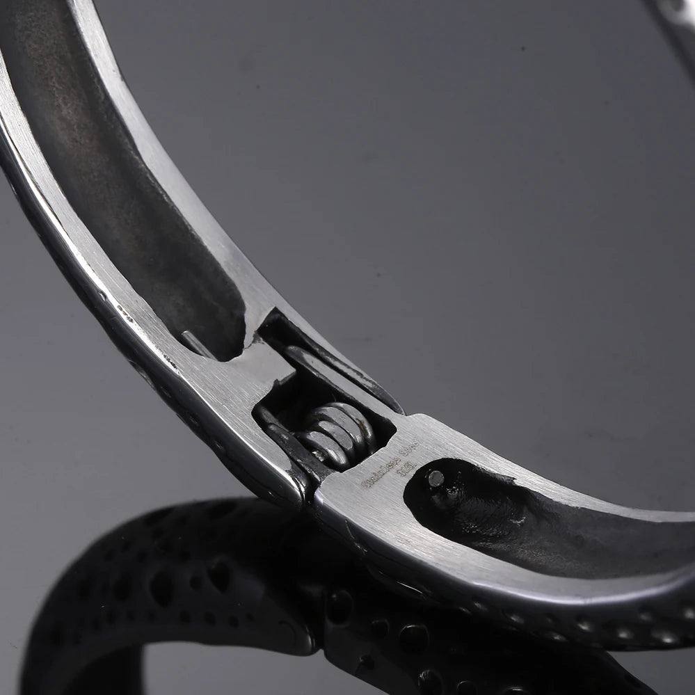 FZ Leopard Head Open Cuff Stainless Steel Bracelet - FZwear