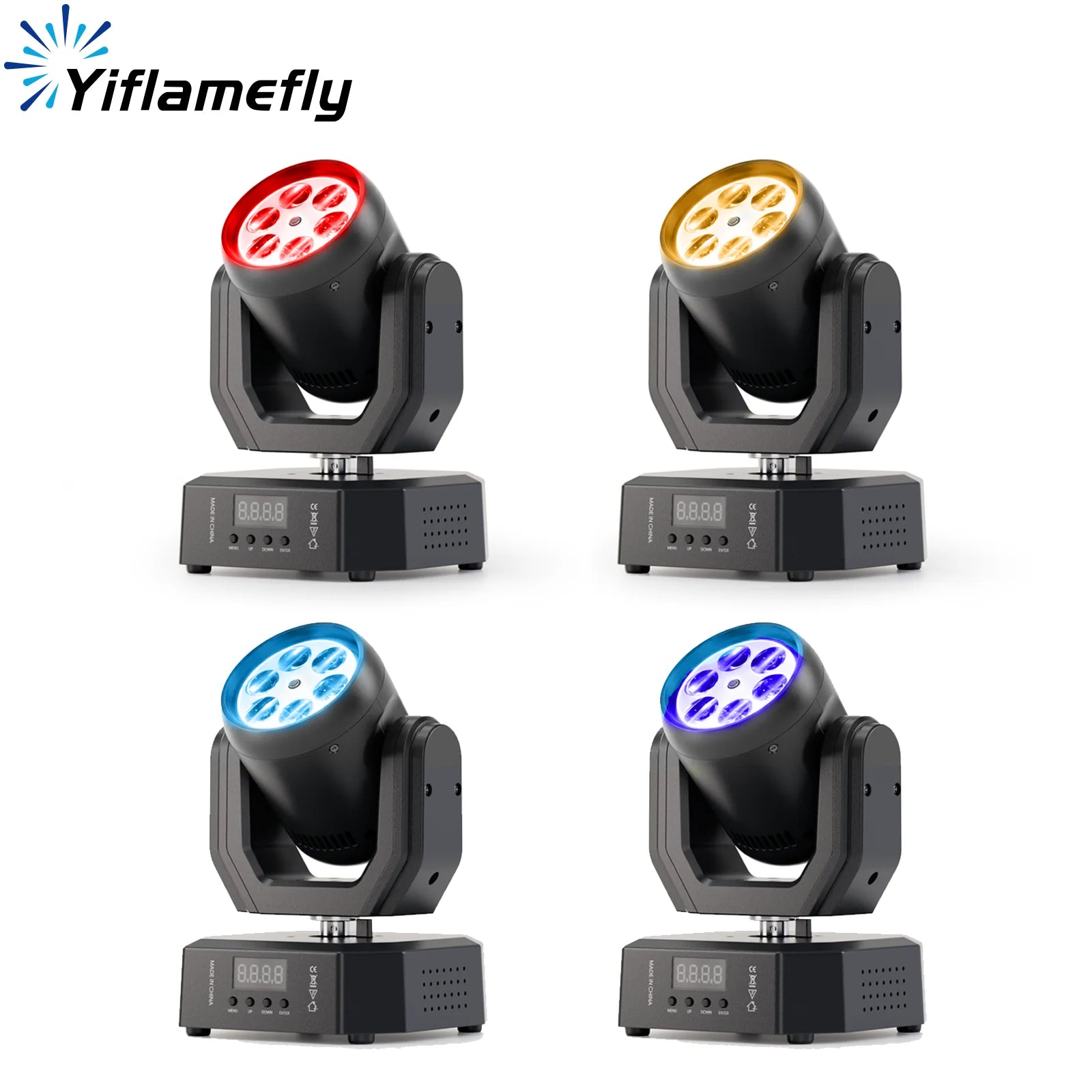 FZ 1/2/4Pcs Mini 50W Bee Eye Moving Head LED Rotating DMX Stage Lighting