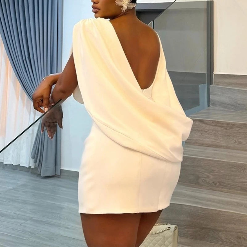 FZ Women's Swinging Neck Sleeveless Cocktail Backless Mini Dress