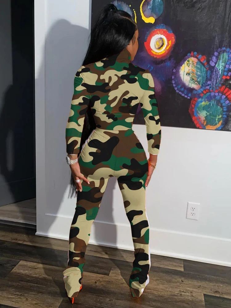 FZ Women's Camo Elastic Waist Pants Suit - FZwear