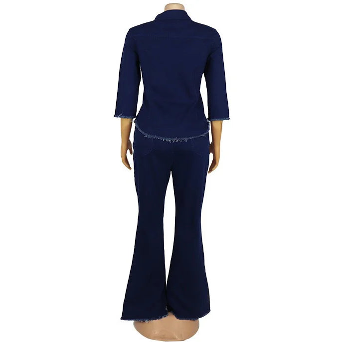 FZ Women's Thick Work Wear Matching Denim Pants Suit - FZwear