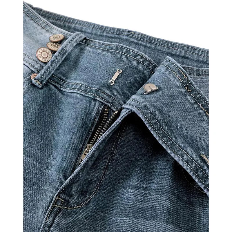 FZ Women's Vintage Middle Waist Slight Flare High Waist Denim Pants - FZwear