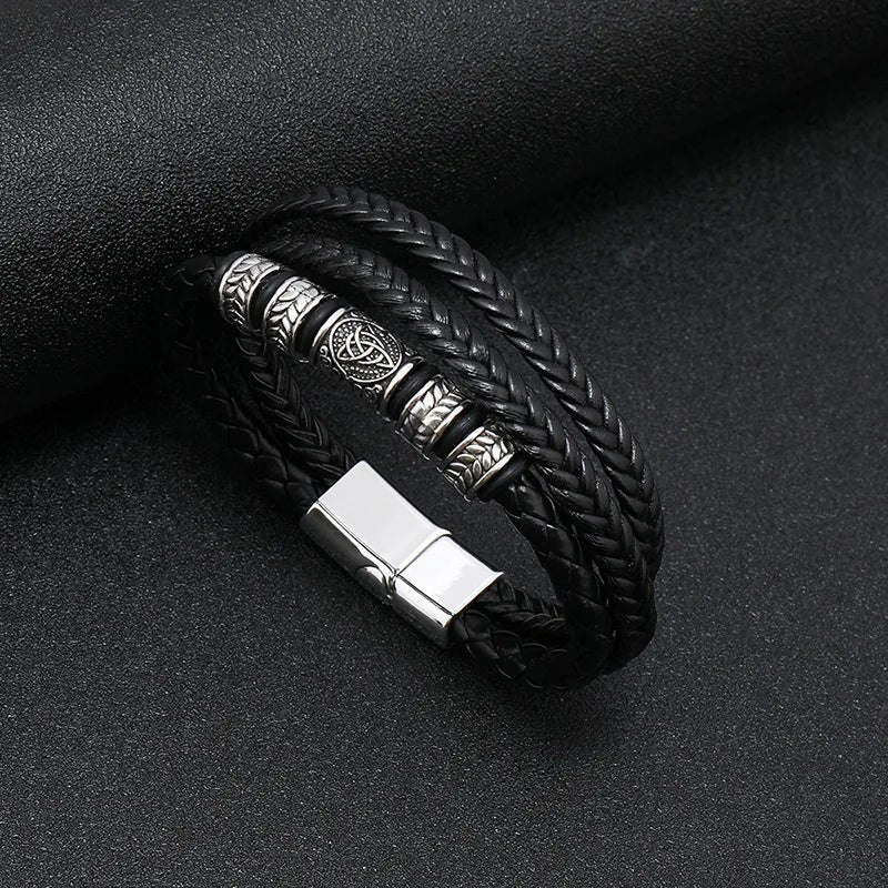 FZ Men's Stainless Steel Multilayer Braided Rope Bracelets - FZwear