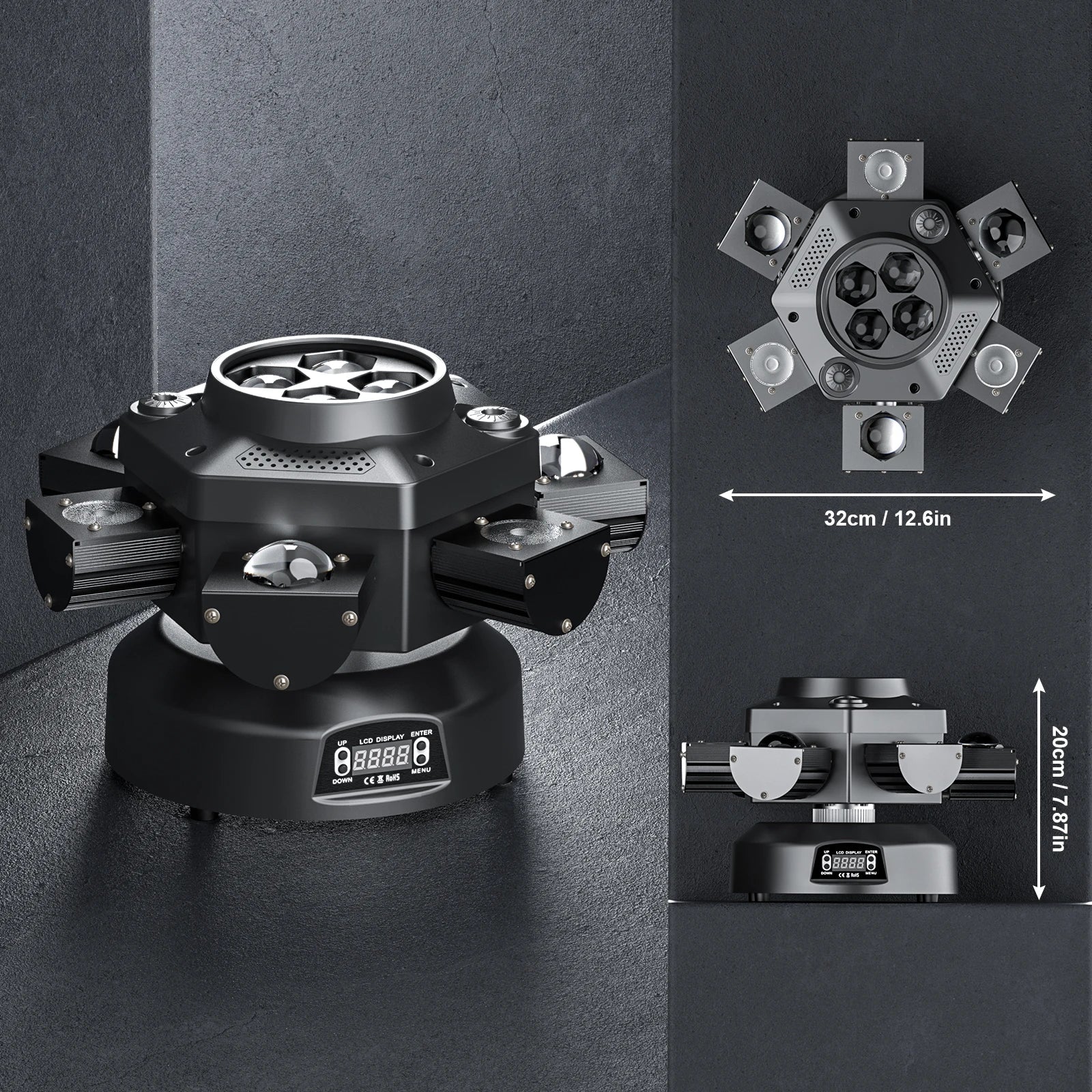 FZ 150W Moving Head 6 Arms RGBW 4IN1 LED DMX512 Stage Lighting