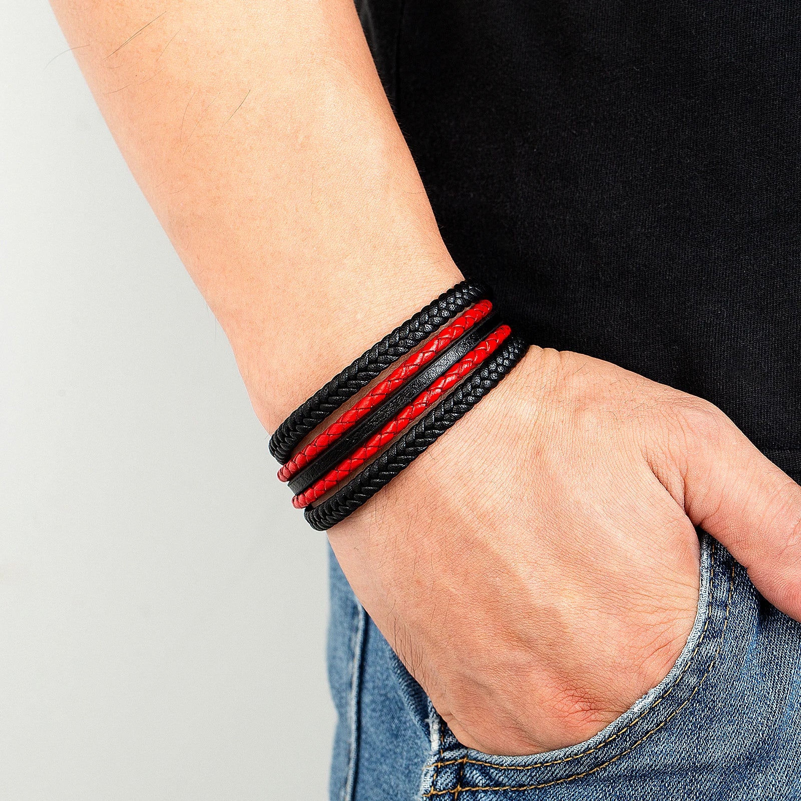 FZ Multilayer Hand-Woven Leather Wrap Vintage Style Bracelet