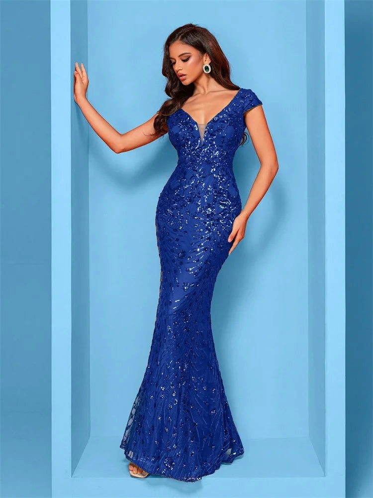 FZ Women's Mermaid Sequins Cocktail Evening Dress