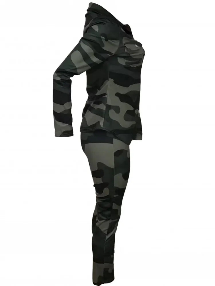 FZ Women's Camouflage Matching Pants Suit - FZwear