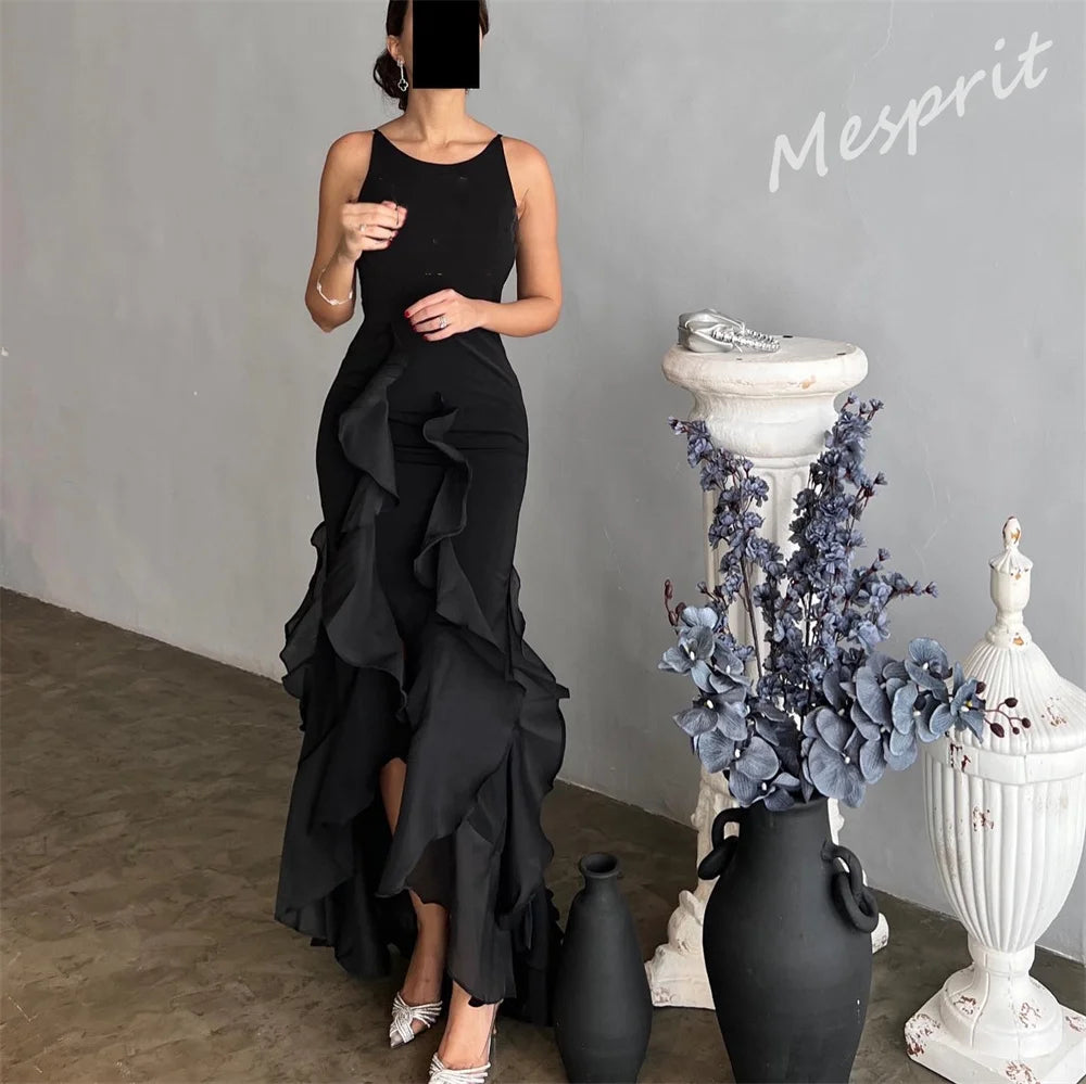 FZ Women's Mermaid Floor Length Layered Chiffon Evening Dress