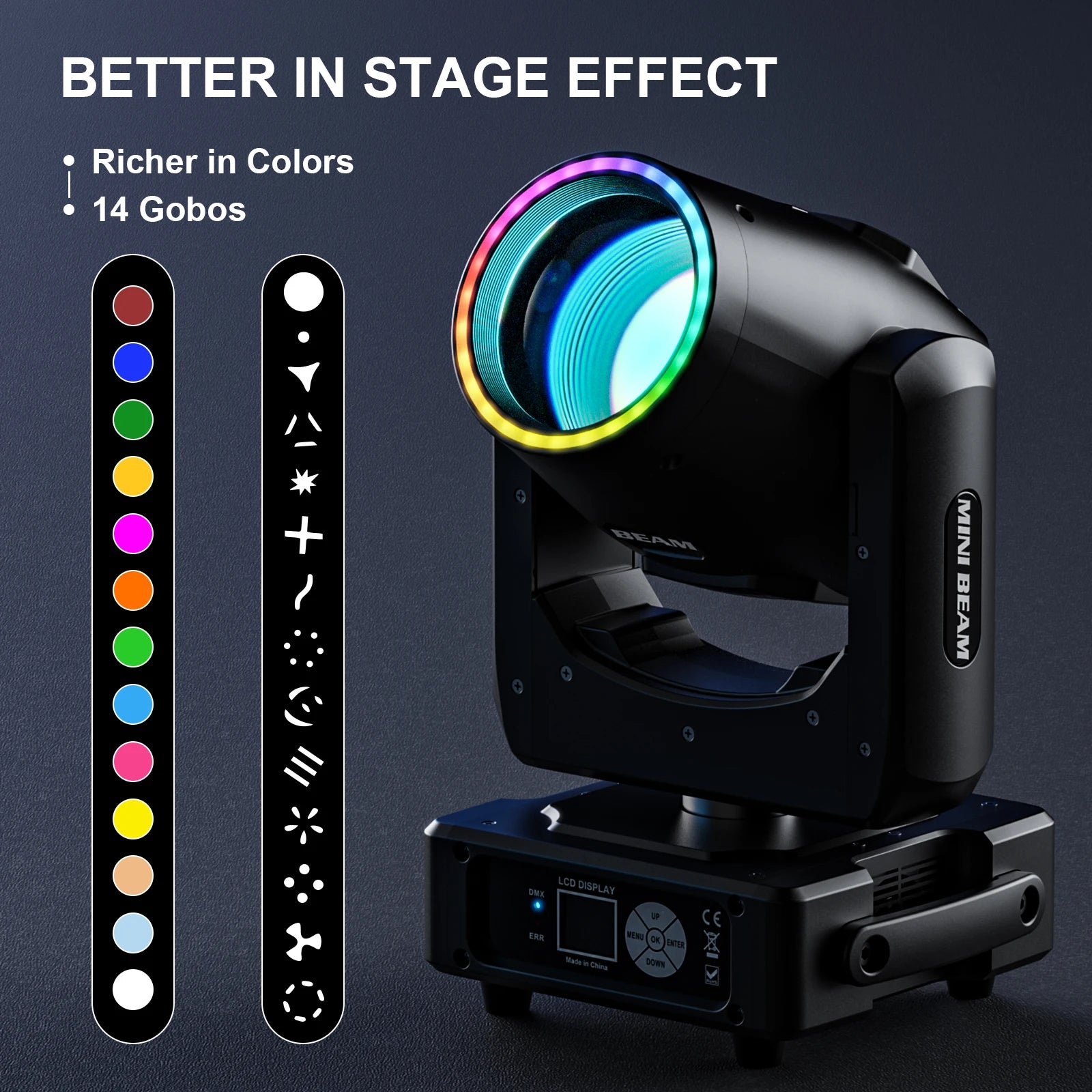 FZ 4Pcs RGBW DMX512 Stage Lights DMX Sound Activated 450W Moving Head Lighting
