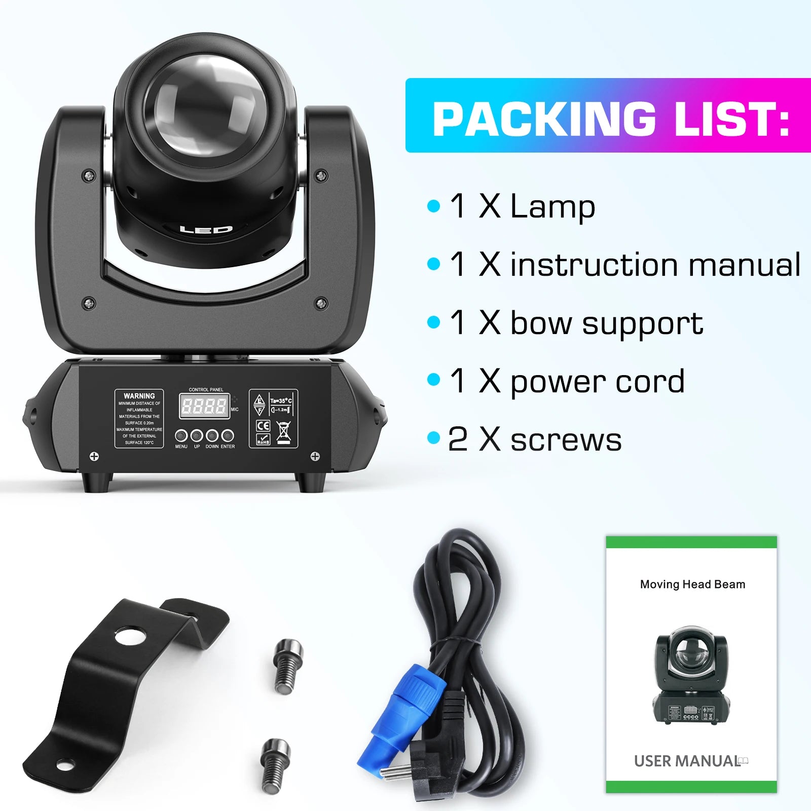 FZ 2PCS/Set 100W Moving Head Beam Gobo Dazzling Effect DMX LED Stage Lighting