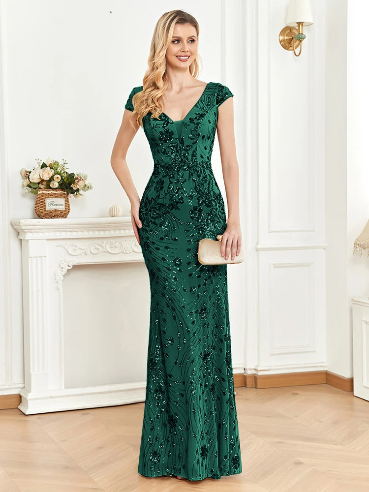 FZ Women's Mermaid Sequins Cocktail Evening Dress