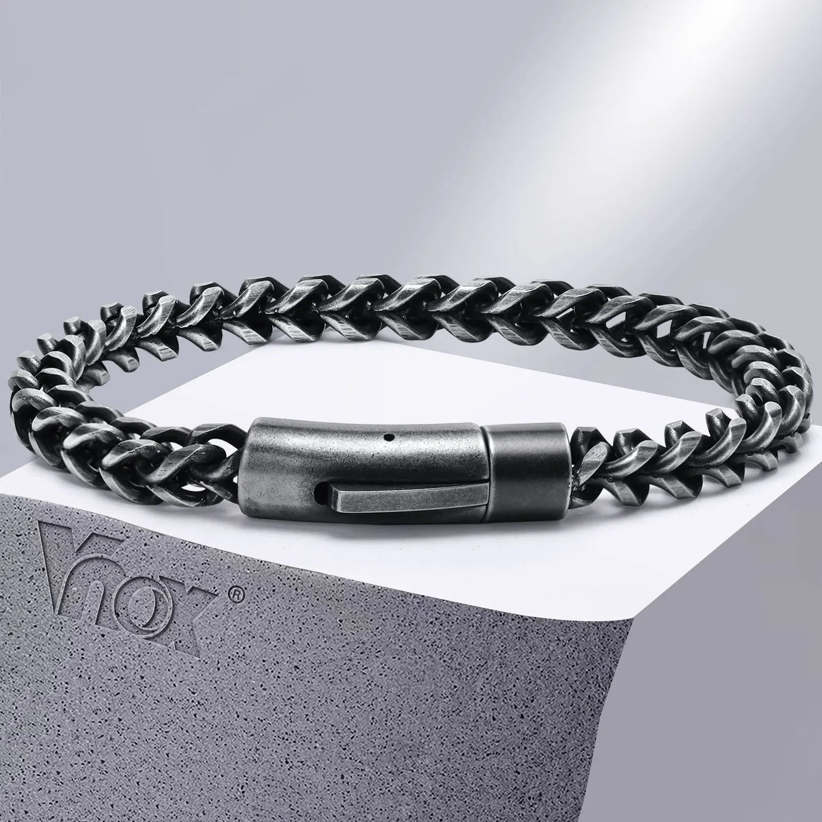 FZ 6.3mm Vintage Double Layer Cuban Chain, Retro Stainless Steel Bracelet - FZwear