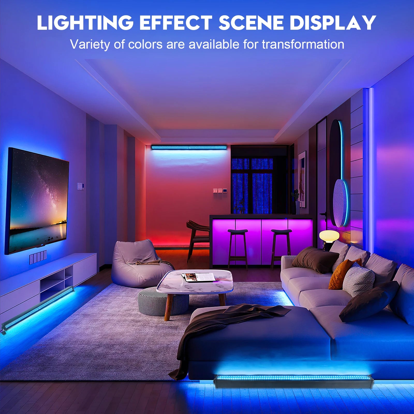 FZ 4Pcs 80W LED Wall Washer Light Bar 336LED SMD RGBW Stage Lighting