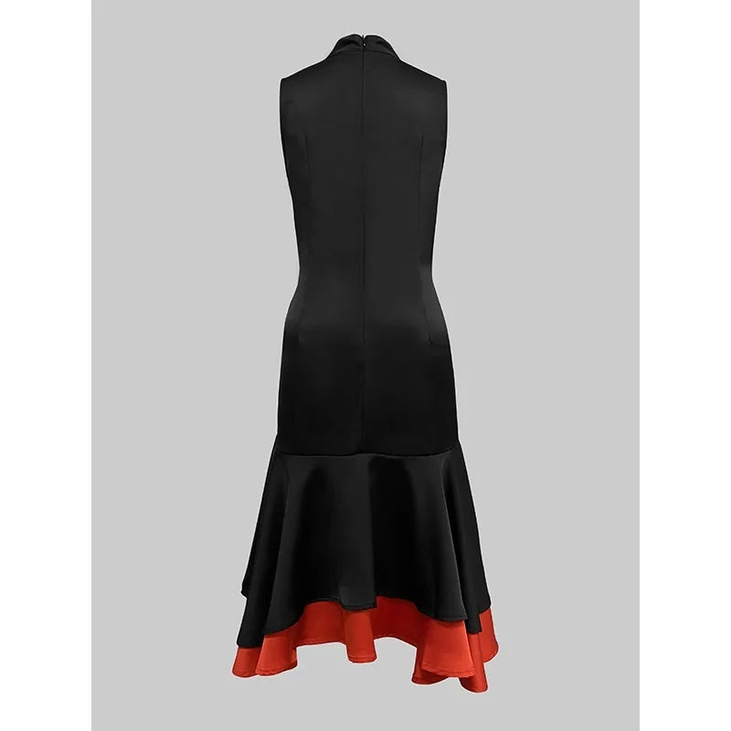 FZ Women's Spliced A-line O Neck Mermaid Dress