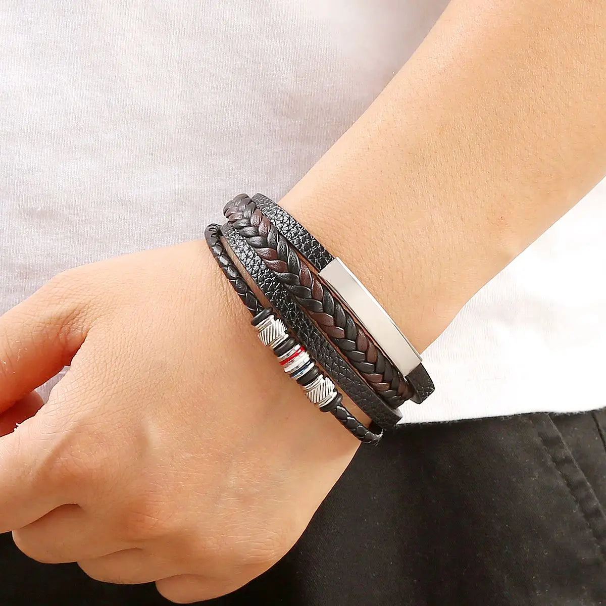 FZ 4 Layer Braided Stainless Steel Trendy Bracelets - FZwear