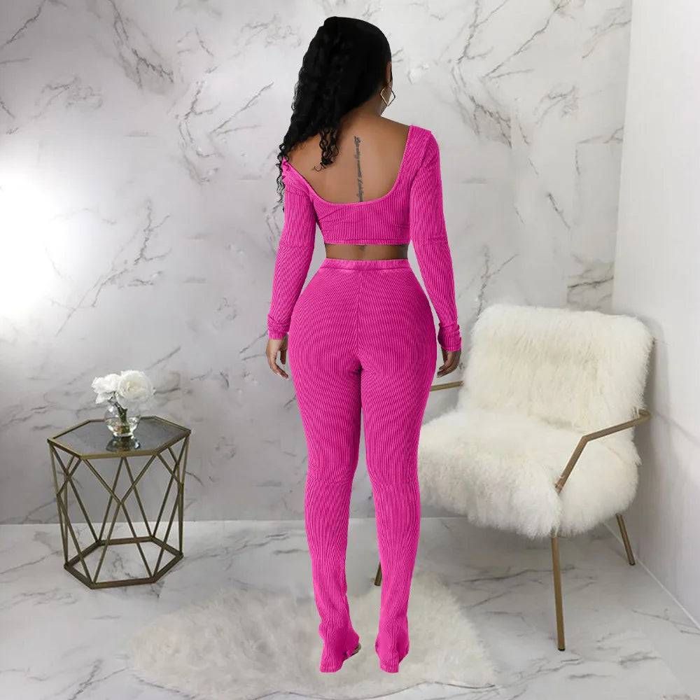FZ Women's Sexy 2 Two Piece Matching Pants Suit - FZwear