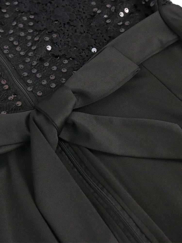 FZ Women's Sequin Lace See Through Wide Leg Jumpsuit - FZwear