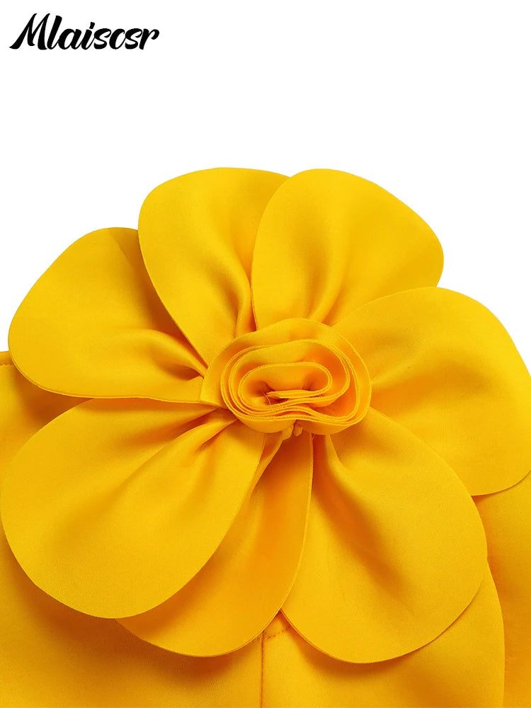 FZ Women's Off the Shoulder Petal Sleeve Mid with Sashes Evening Dress