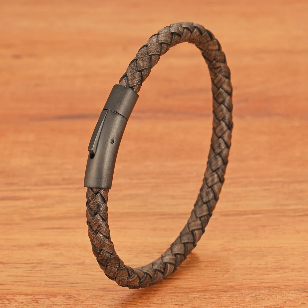 FZ Multi-color Genuine Leather Stainless Steel Bracelet - FZwear