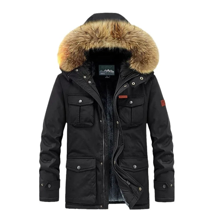 FZ Men's Parkas Slim Cold Resistant Breathable Hooded Jacket