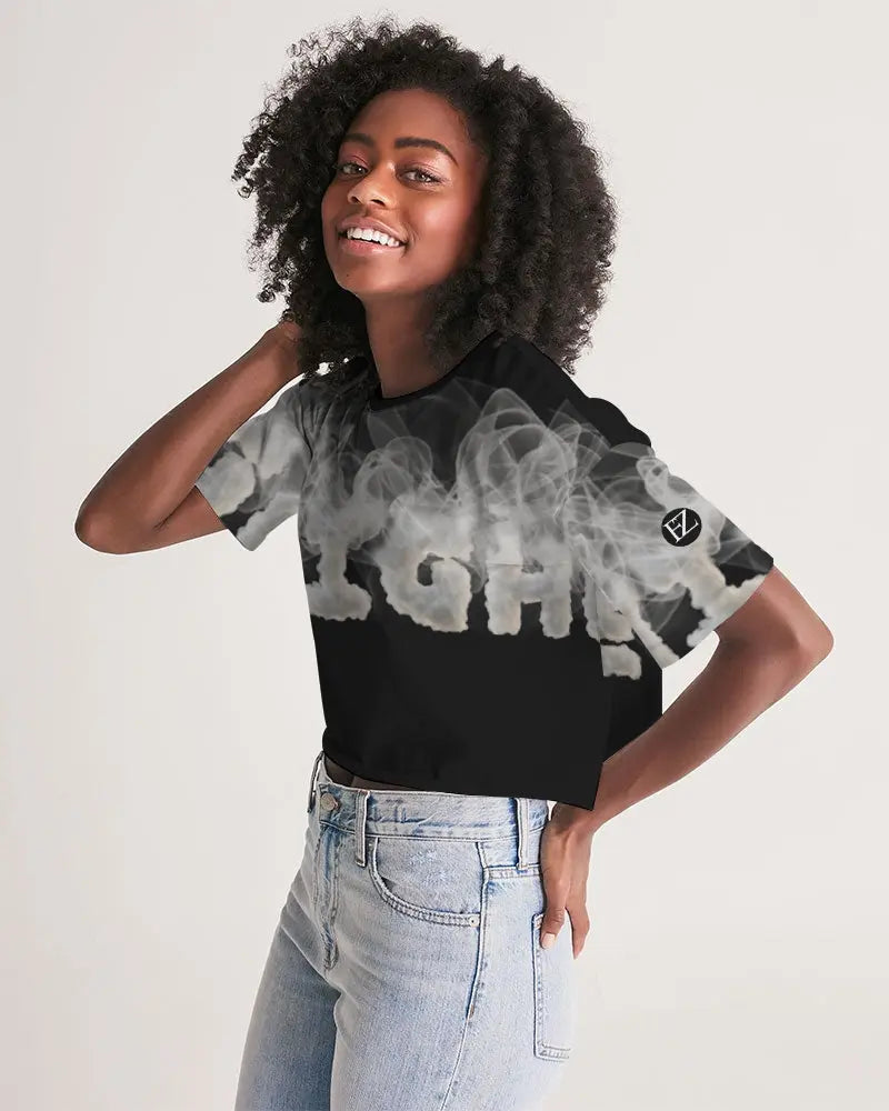 Smoking the highest Women's Lounge Cropped Tee Kin Custom