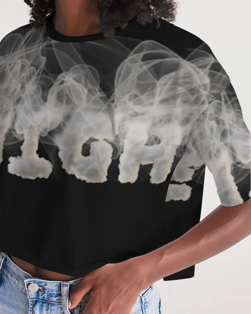 Smoking the highest Women's Lounge Cropped Tee Kin Custom