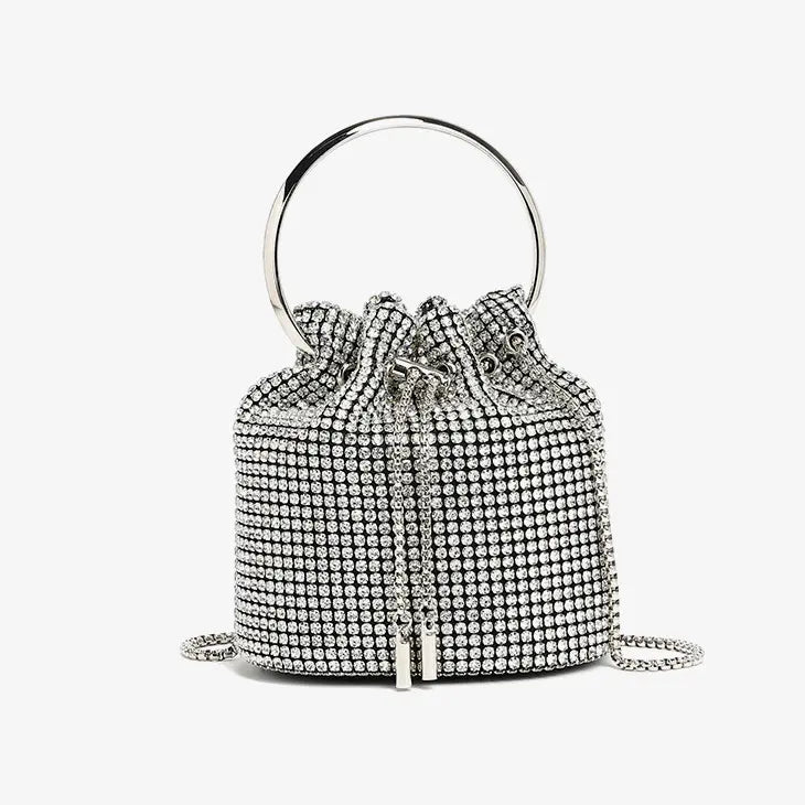 Stylish Bag Women Handmade Diamond Chain Shoulder Bag Mini Bucket Hand Carrying Messenger Bag SparkLuxe