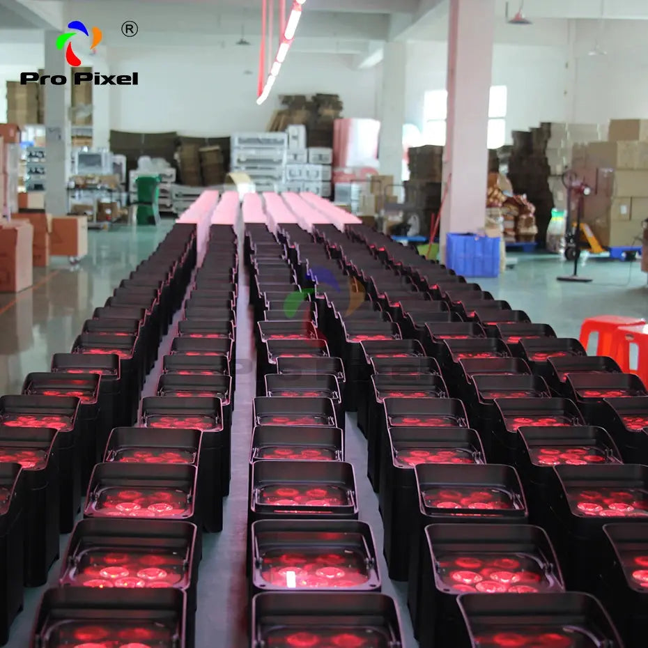 VSHOW 6pcs with case wedding light battery wireless dmx IR remote&WIFI 6x18w uplight FZwear