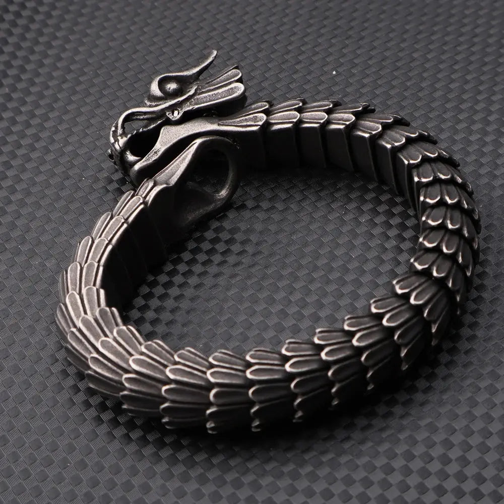 Vintage Viking Dragon Bracelet Men Fashion Punk 316L Stainless Steel Viking Bracelet Biker Nordic Amulet Jewelry Dropshipping FZwear