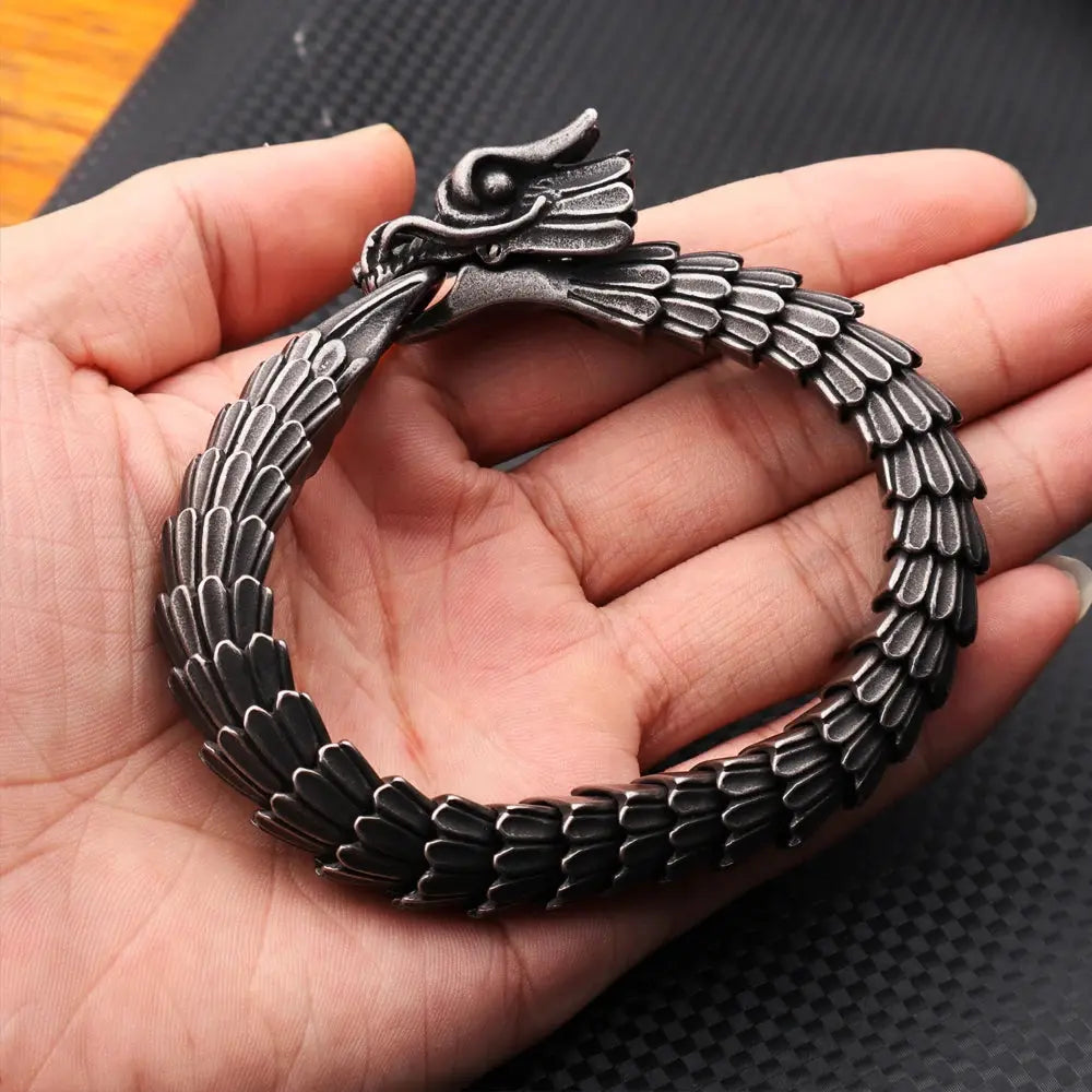 Vintage Viking Dragon Bracelet Men Fashion Punk 316L Stainless Steel Viking Bracelet Biker Nordic Amulet Jewelry Dropshipping FZwear