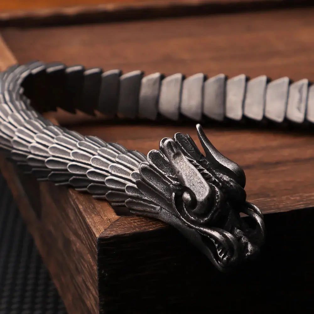 Vintage Viking Dragon Bracelet Men Fashion Punk 316L Stainless Steel Viking Bracelet Biker Nordic Amulet Jewelry Dropshipping FZwear