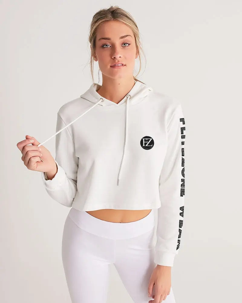 WHITE FLITE Women's Cropped Hoodie Kin Custom