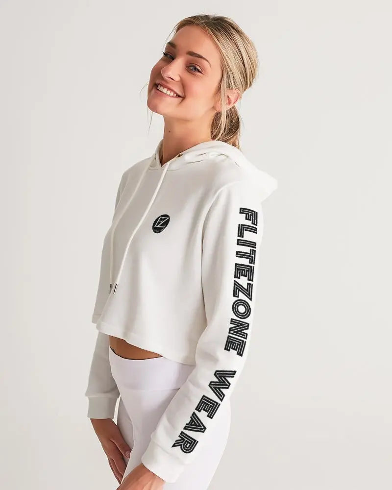 WHITE FLITE Women's Cropped Hoodie Kin Custom