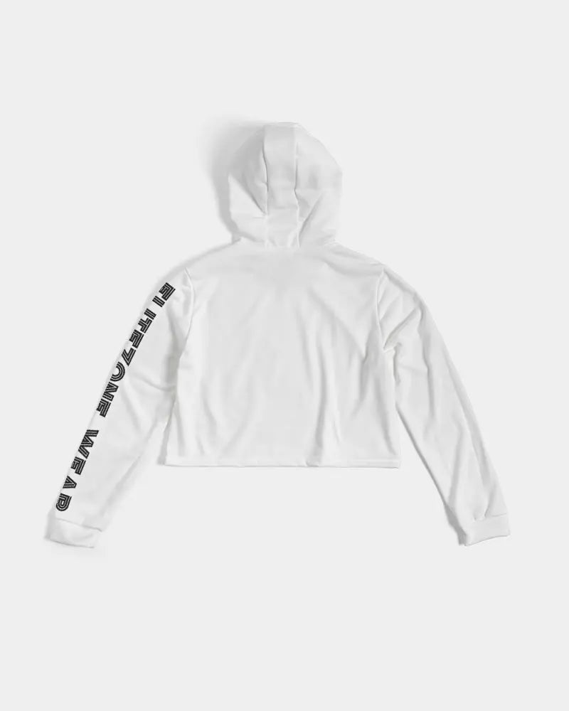 WHITE FLITE Women's Cropped Hoodie Kin Custom
