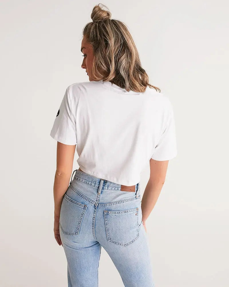 WHITE FLITE Women's Twist-Front Cropped Tee Kin Custom