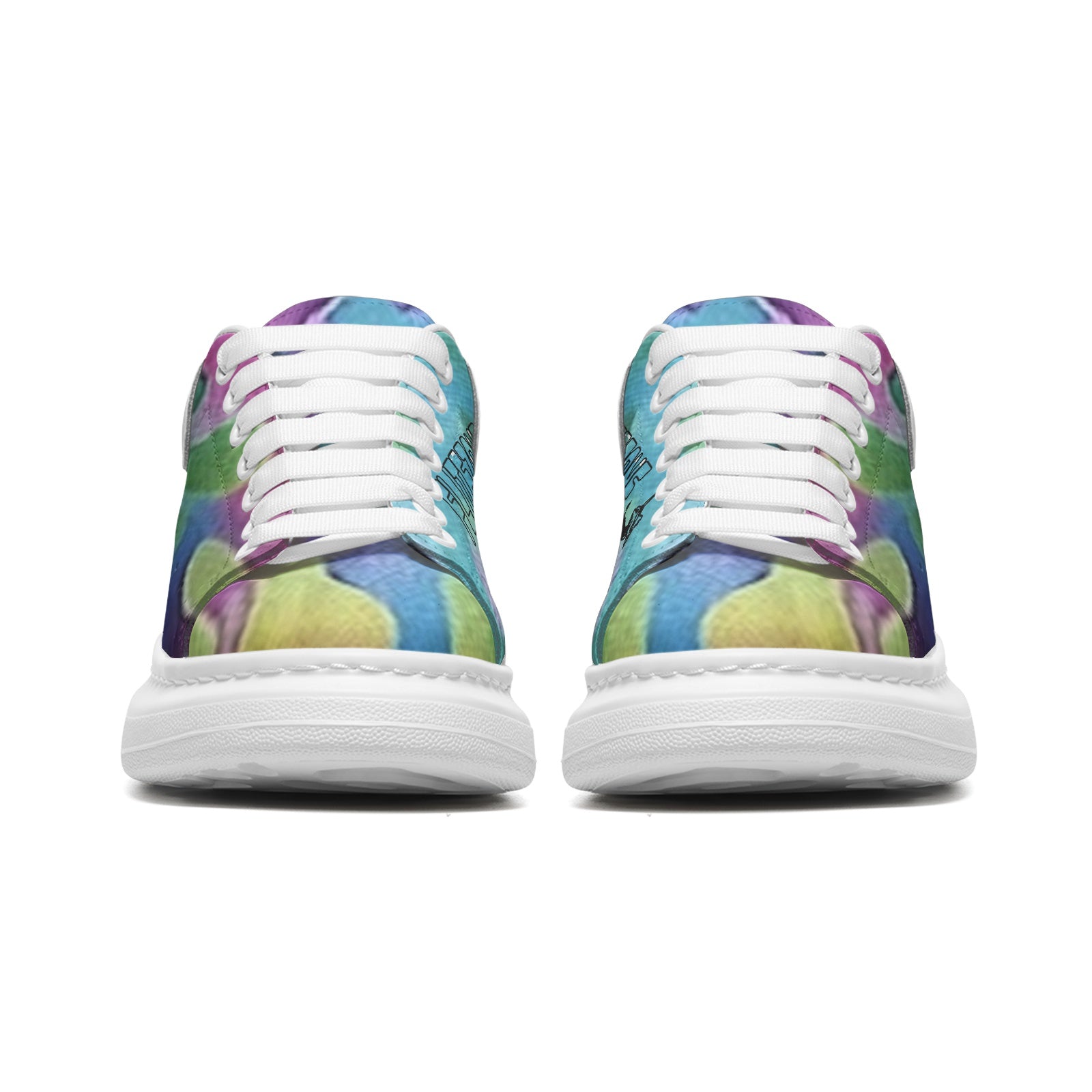 FZ Unisex Non Slip Lace Up Faux Leather Sneakers