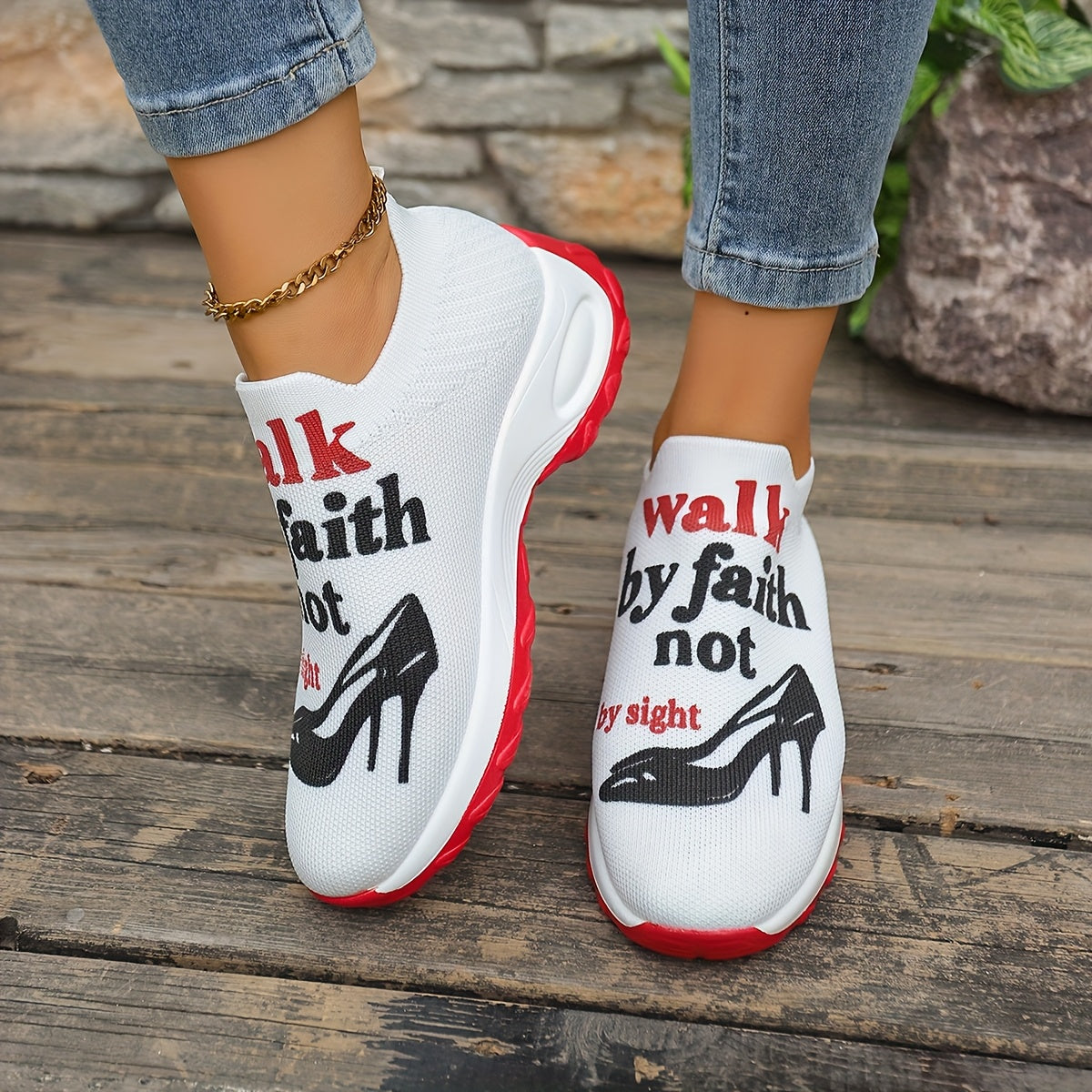 FZ Women's Knitted Breathable Classic Fashion Comfortable Leisure Sports Shoes