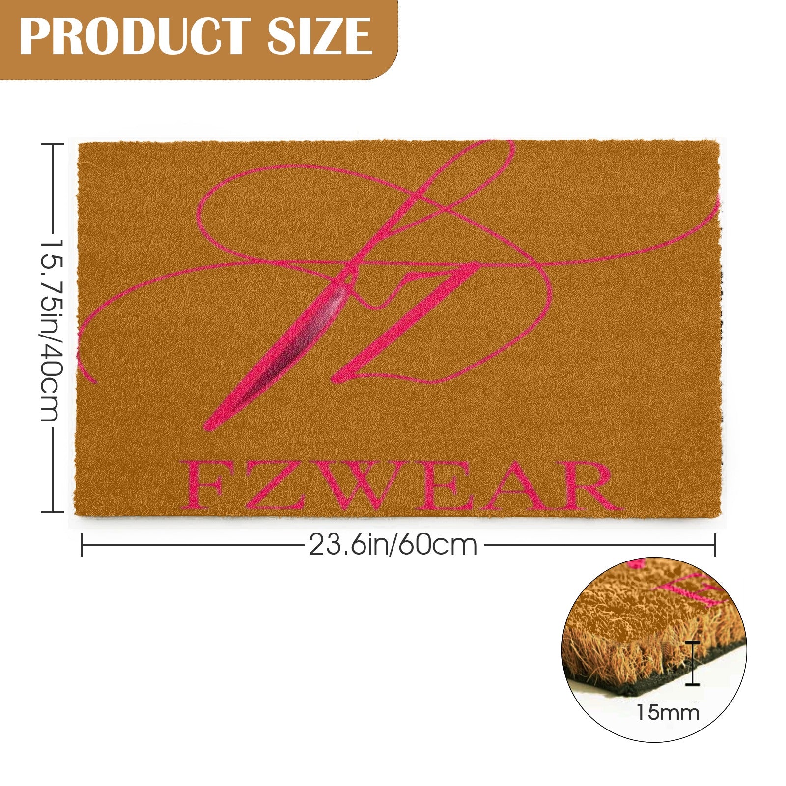 FZ Zone Natural Coir Doormat