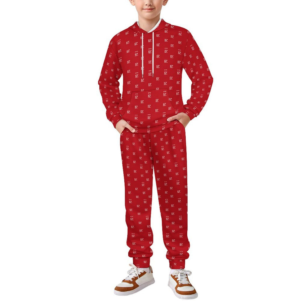 Custom Unsex Kid's Long Sleeve Hoodies&Pants Set